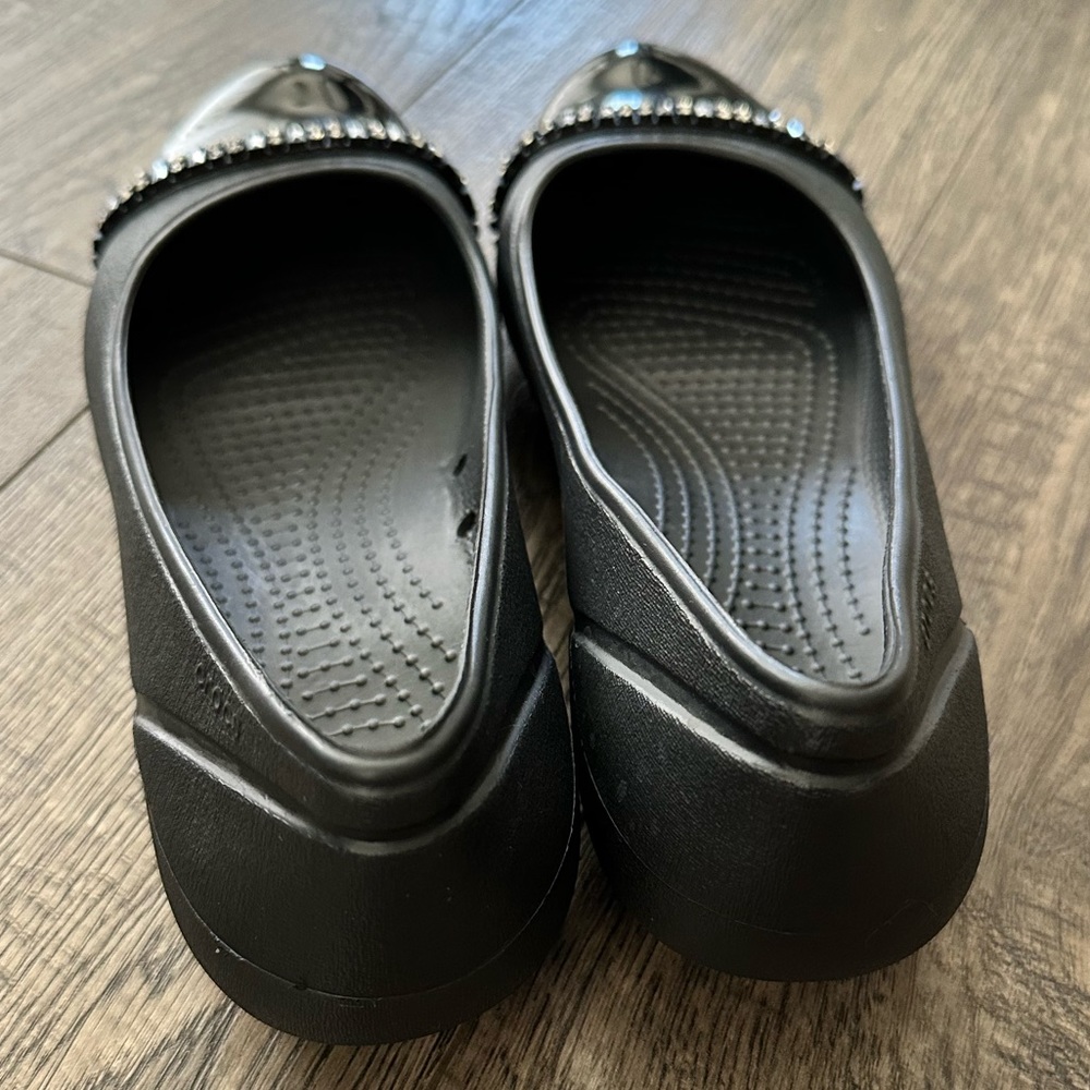 CROCS Cap Toe Rhinestones Ballet Flat/ Shoes Sz 8 - Picture 4 of 9